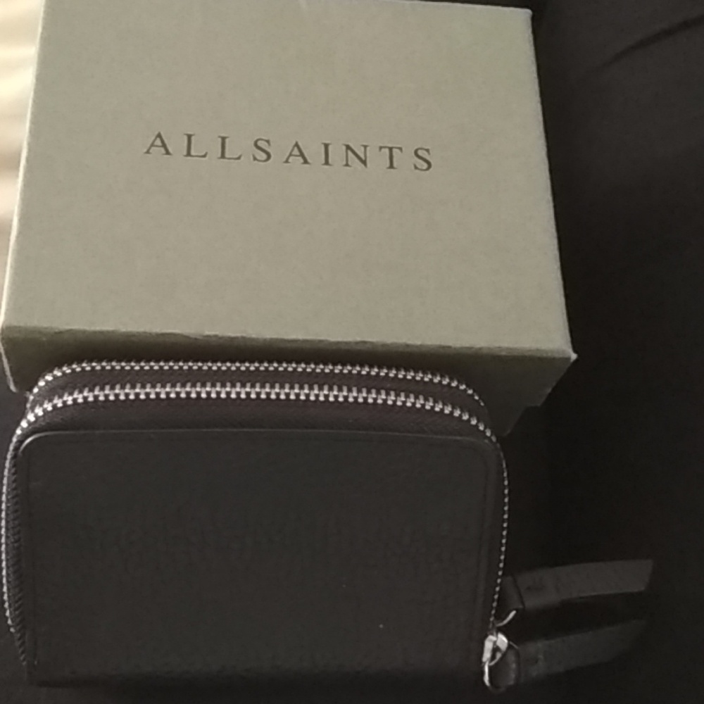 allsaints black leather wallet